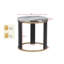 Table de bout 24 po ronde en ivoire ivoire imitation marbre, canapé de salon avec accents dorés, brun / or