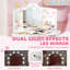 AIYAPLAY Kids Dressing Table and Stool Set with 2-Colour LED Lights White