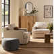 Adna 26.5'' Triangular Upholstered Ottoman