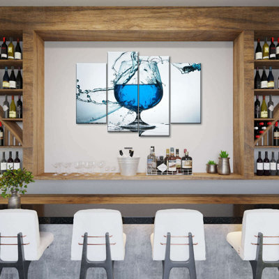 " Blue Cocktail Splash " 4 - Pieces