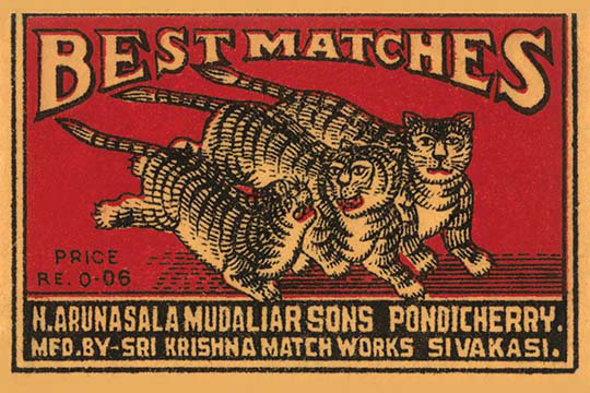 « three tiger best matches », affiche rétro, 24 po x 36 po