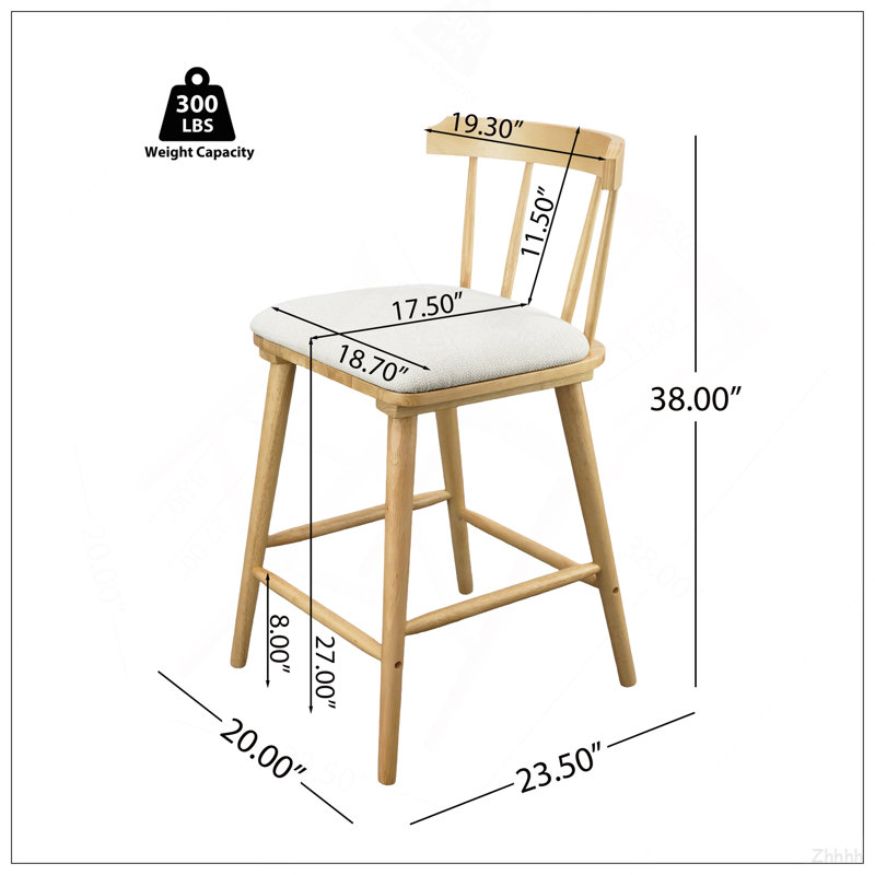 Ensemble de 4 tabourets de comptoir rembourrés en bois Olivia