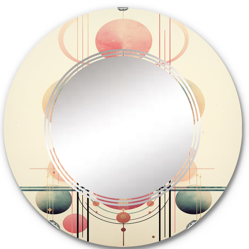 Draad - Miroir mural moderne rond, 24 po x 24 po