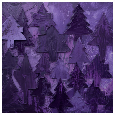 Purple Textured Pine Trees Comforter