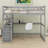 Loft Bed With Desk And Shelves,Drawers-1597874501