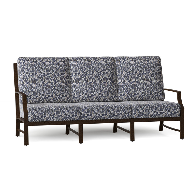 Seal Cove Outdoor 3 - Seat Patio Sofa, Denver Scarlett Sunbrella®, Chestnut Brown