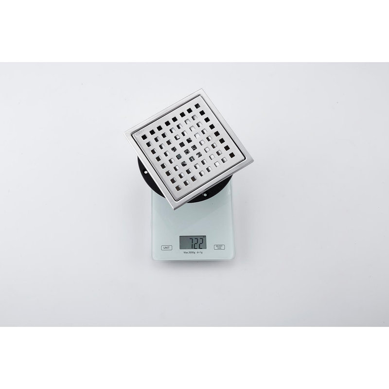 6 Inch Grid Shower Floor Drain, Brushed Nickel