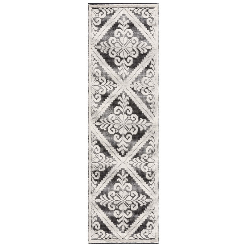 Kelty Hand Woven Wool Geometric Rug, Runner 2'3" x 8'