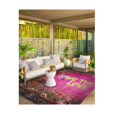 Written Collection Love Rescue Text Patterned Creative Modern Decorative Rug