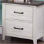 Table de chevet de couleur blanche 1pc Table de chevet 2 tiroirs en bois massif noir