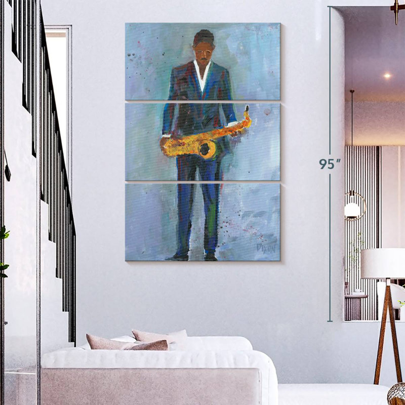 Abarca Sax In A Blue Suit, 74" H x 48" W