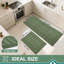 Tapis de cuisine anti-dérapant-Tapis de cuisine-pour-plancher-Tapis de cuisine lavables à la machine 2 pièces avec support TPR, vert, 24 po x 35 po / 24 po x 60 po