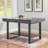 Rectangular Wooden Counter Height Table With Trestle Base In Gray