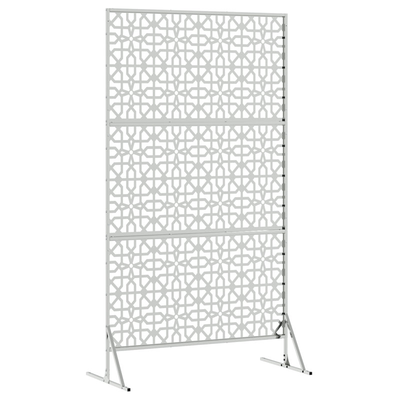 Metal Fence Panel Metal Large Pattern Fence Panel, Grey