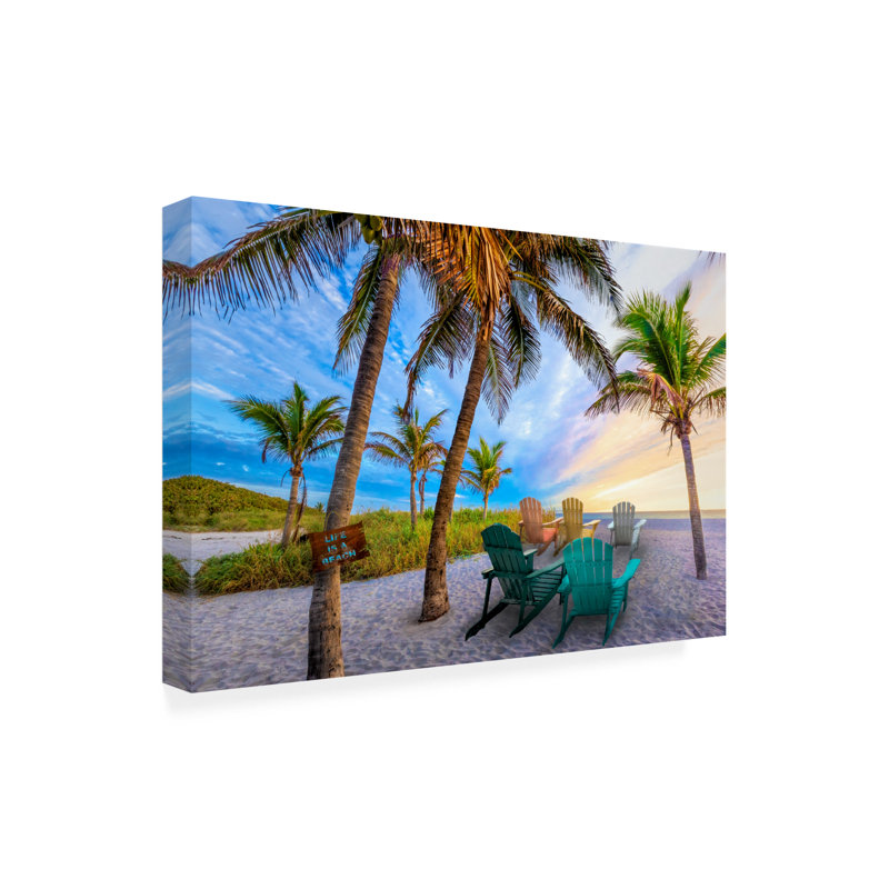 «Life Is A Beach» par Celebrate Life Gallery - photographie sur toile tendue, H 16 po x l 24 po x P 2 po