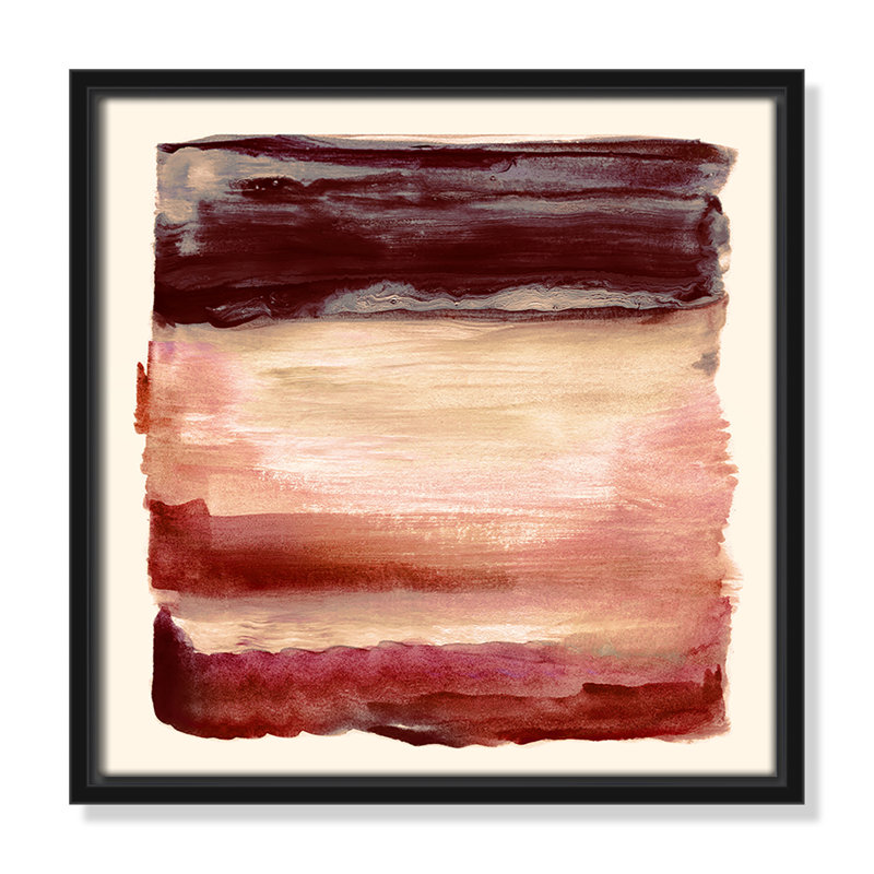 «Burgundy Sky I» par Nan, H 13,5 po x l 13,5 po, Noir