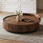 Table basse ronde en bois manufacturé noisette-1311574238