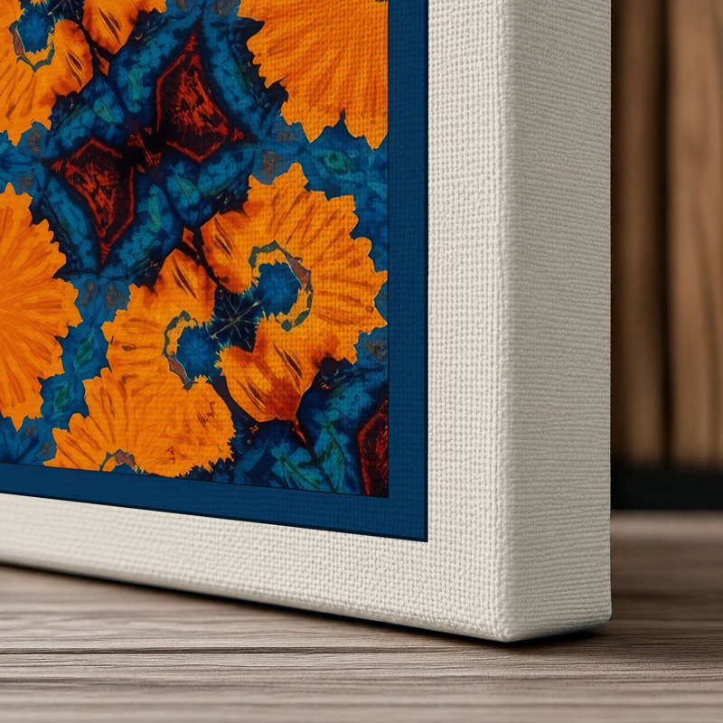 Medallion Geometric - Wrapped Canvas, Cream Border, 30x20 - 76.2 x 50.8 cm