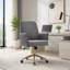 Chaise de bureau ergonomique à dossier moyen avec base dorée luxueuse-1775827169