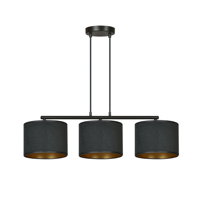 Eamie 3 - Light Steel Kitchen Island Pendant, Black
