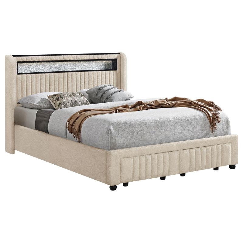 Lit plateforme tapissier Madison, Double