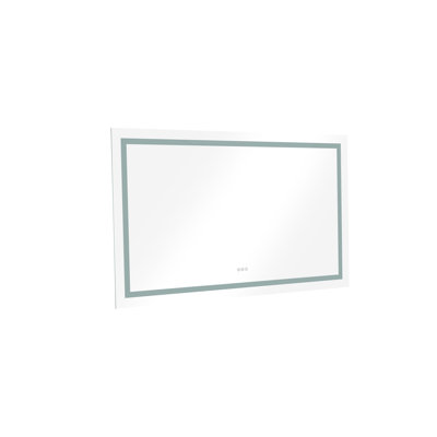 72 po L x 36 H Miroir de salle de bain avec DEL, fonction, luminosité réglable, incassable, blanc, aluminium, miroir de meuble-lavabo 72 po 36 po à fixation facile, options d'éclairage à intensité variable, désembuage rapide,