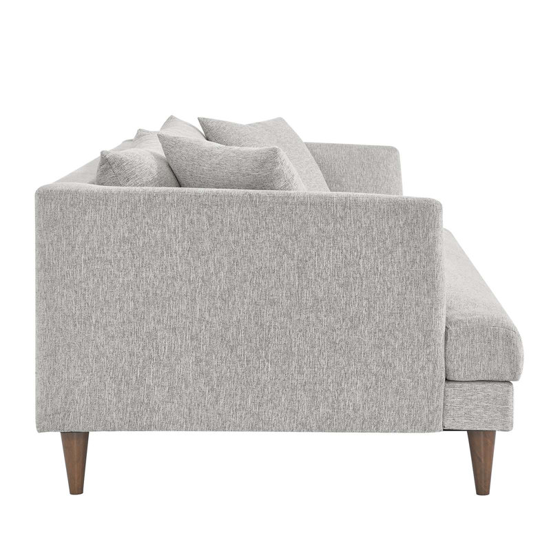 Zoya Light Gray Fabric Sofa with Down Fill Cushions