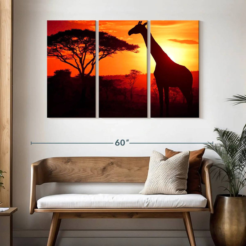 Alvord African Safari Giraffe, 32" H x 50" W
