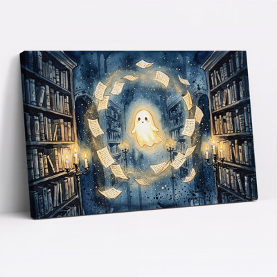 «Glowing Ghost In Candlelit» avec art mural sur toile flottant Halloween