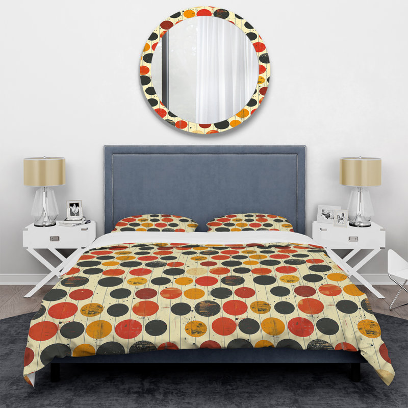 Dots - Polka Dots Duvet Cover Set, King Duvet Cover + 2 King Shams