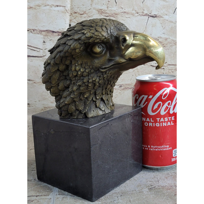 Abdikarim Bust American Bald Eagle Bronze Marble Sculpture Statue Figurine Art Deco Figure