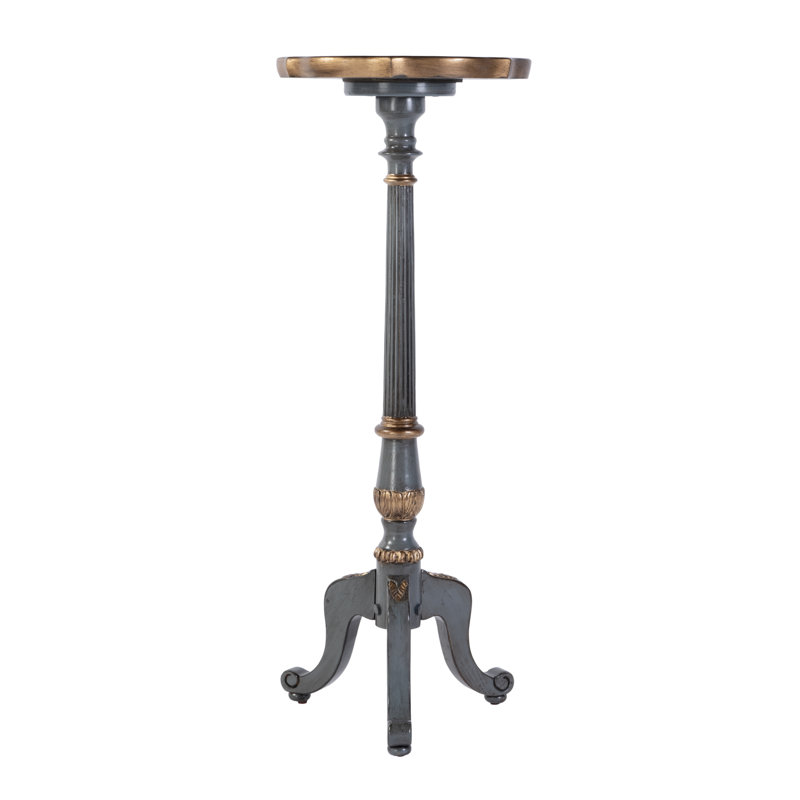 Support pour plante rond à piédestal Crinole, Bleu pastel