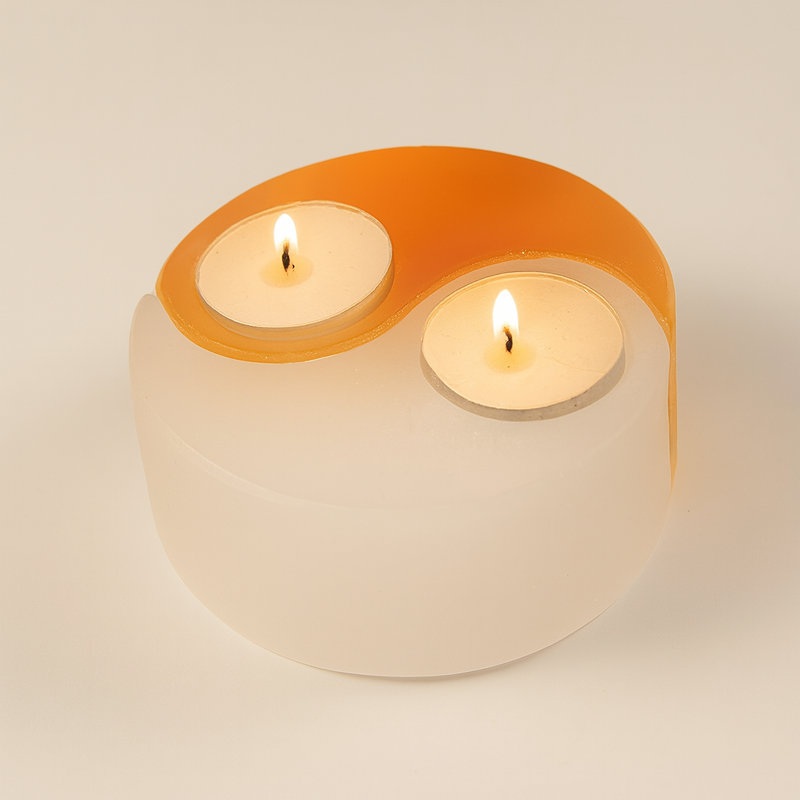 Porte-bougie Selenite Yin Yang