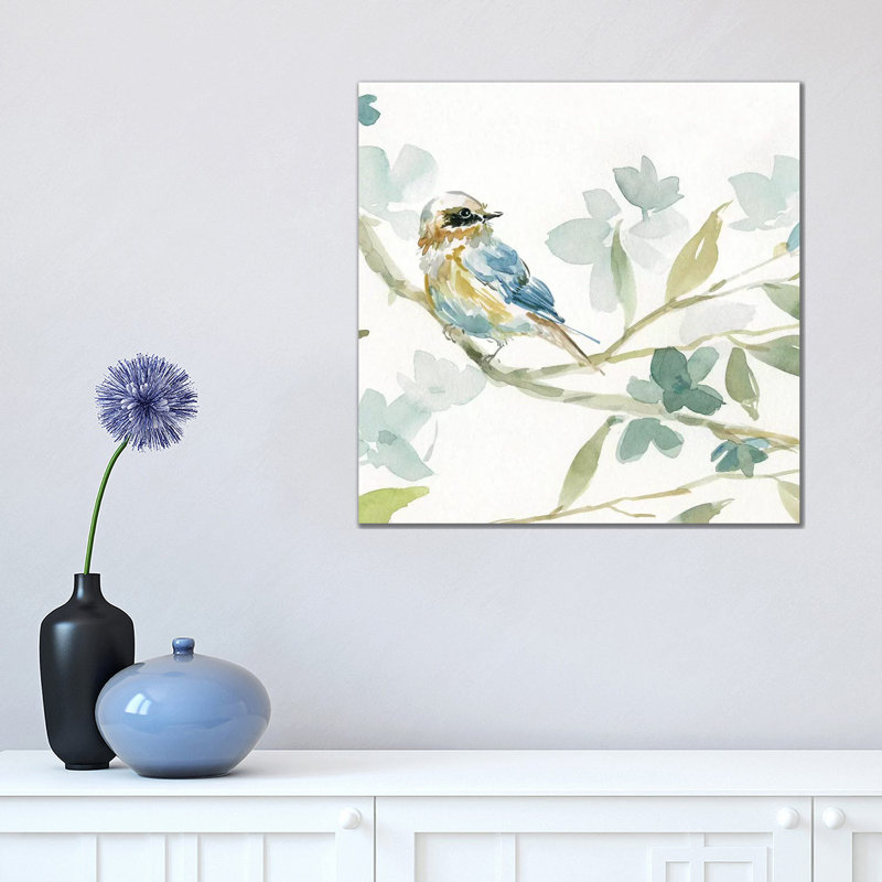 «Spring Melody I» par Carol Robinson - reproduction imprimée, Pas de tapis, H 18 po x l 18 po x 1,5 po, Toile tendue