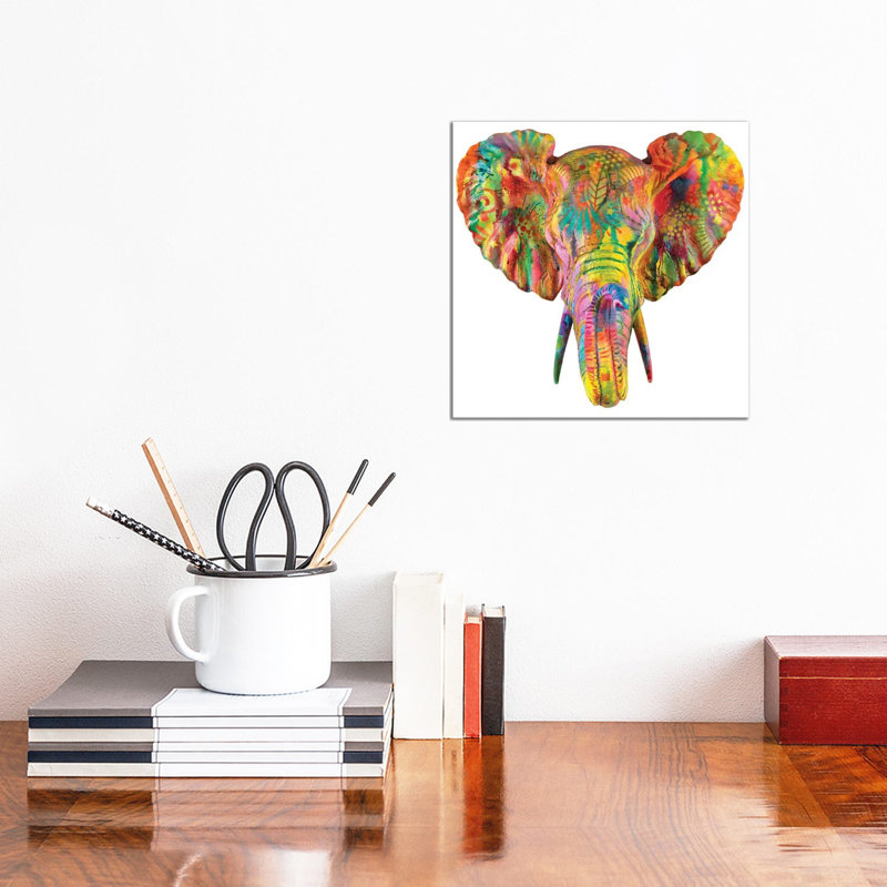 Elephant Bust by Dean Russo - Wrapped Canvas Print, 30.48 cm H x 30.48 cm W