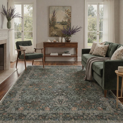 Tapis d'intérieur moderne lavable à la machine avec envers antidérapant Aura