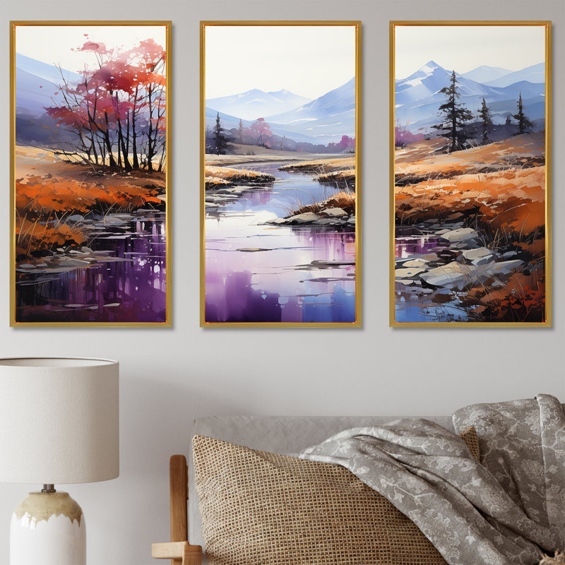 Ensemble d'art sur toile «Al simple», Cadre flottant doré, H 32 po x l 48 po x P 1 po