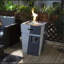 Table de foyer d'extérieur au gaz propane 20 po, foyer carré en béton de 50 000 BTU pour terrasse extérieure - gris-bleu clair