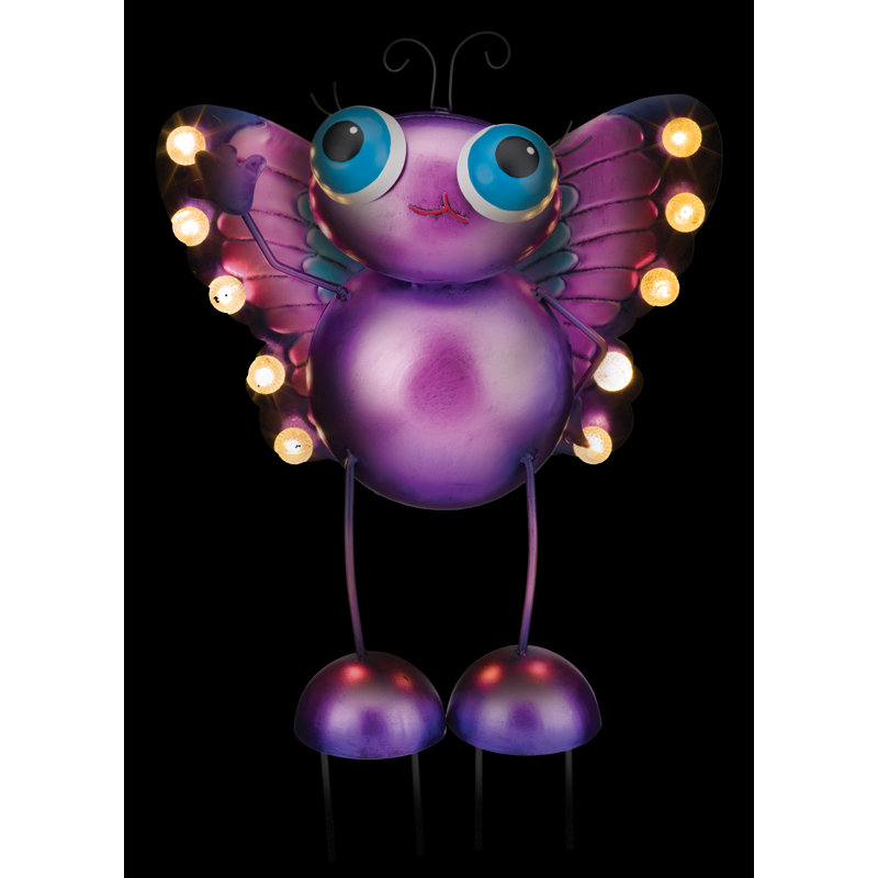 Purple Solar LED Butterfly Garden Stake