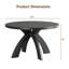 Table basse ronde moderne en bois avec pieds croisés courbés-1020776060