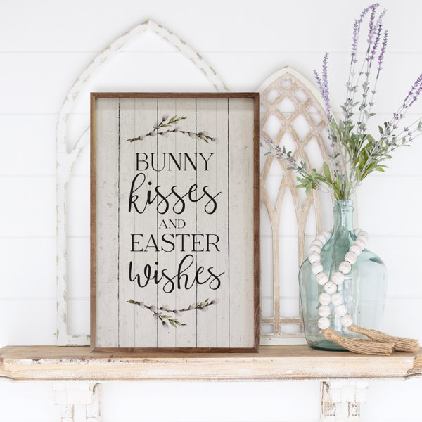 The Holiday Aisle® Bunny Kisses And Easter Wishes Whitewash | Wayfair