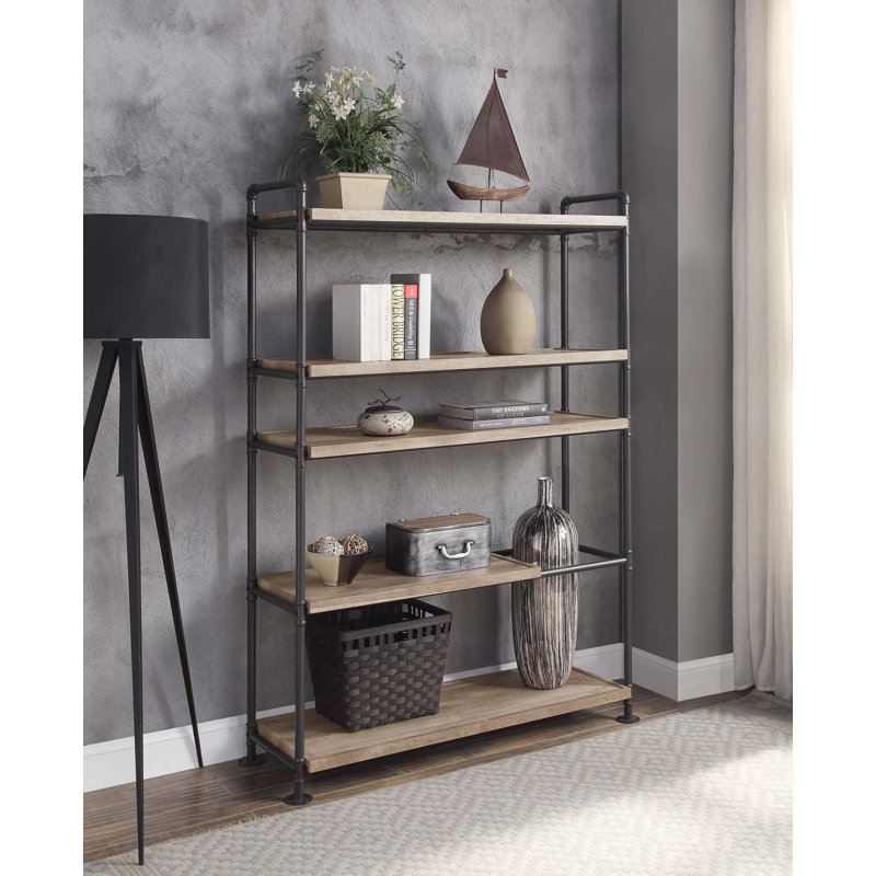 Bibliothèque Brantley Oak & Sandy, (5 tablettes) H 65 po x l 48 po x P 16 po