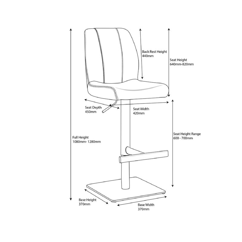 Batista Swivel Upholstered Adjustable Height Bar Stool, White