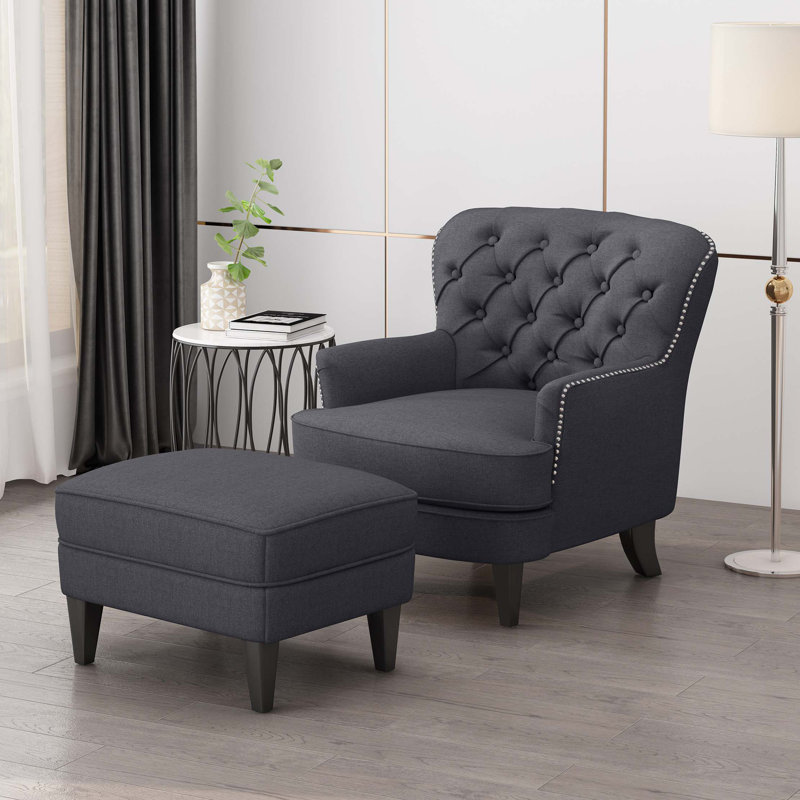 Fauteuil club avec repose-pieds