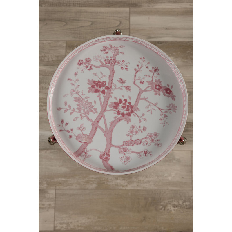 Jardin Tray with Stand, Polished Nickel, Blush