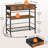 Ansen 37.8" Rolling Kitchen Island with Storage and Power Outlet