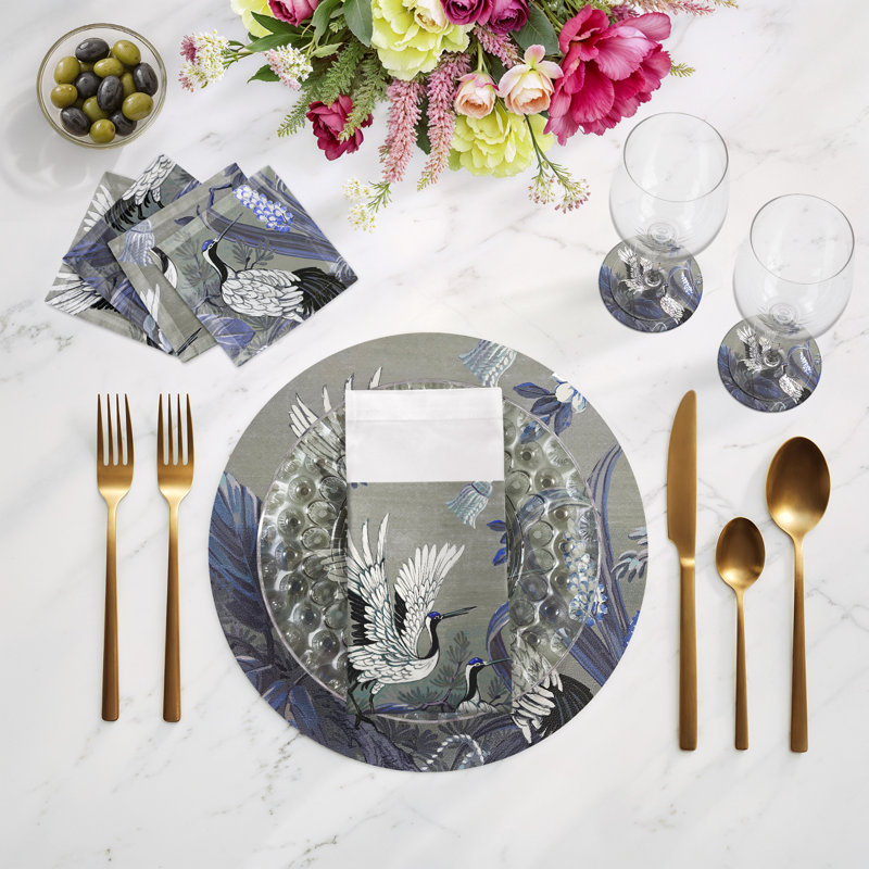 Sous-verres ronds en cuir Summer Palace Sybil, Sybil
