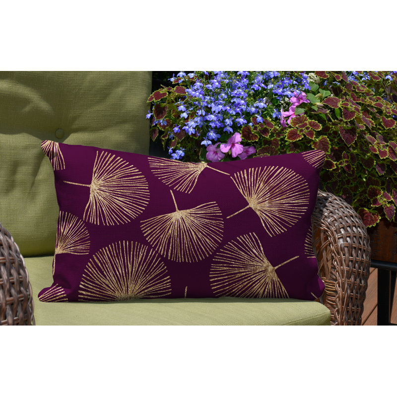 Coussin lombaire intérieur / extérieur Joba Dandilion, Mauve / or