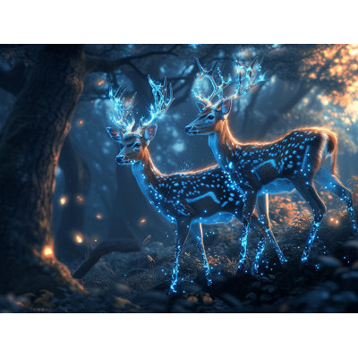 Deer Mystical Warm Room Darkening Curtain Pair
