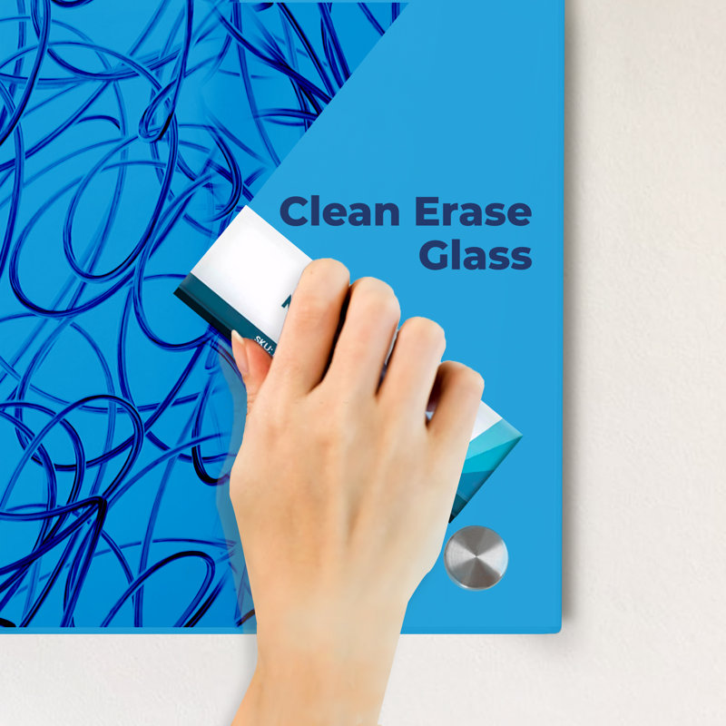 Large Blue Glass Magnetic Dry Erase Board 72" x 48"